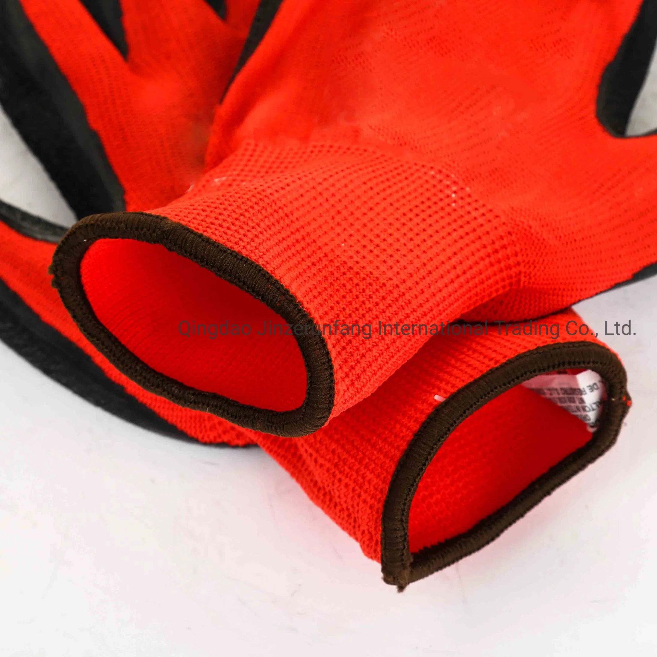 Antistatique enduits de latex de caoutchouc noir industriel 13G Polyester rouge travailler la main de la sécurité des gants de travail