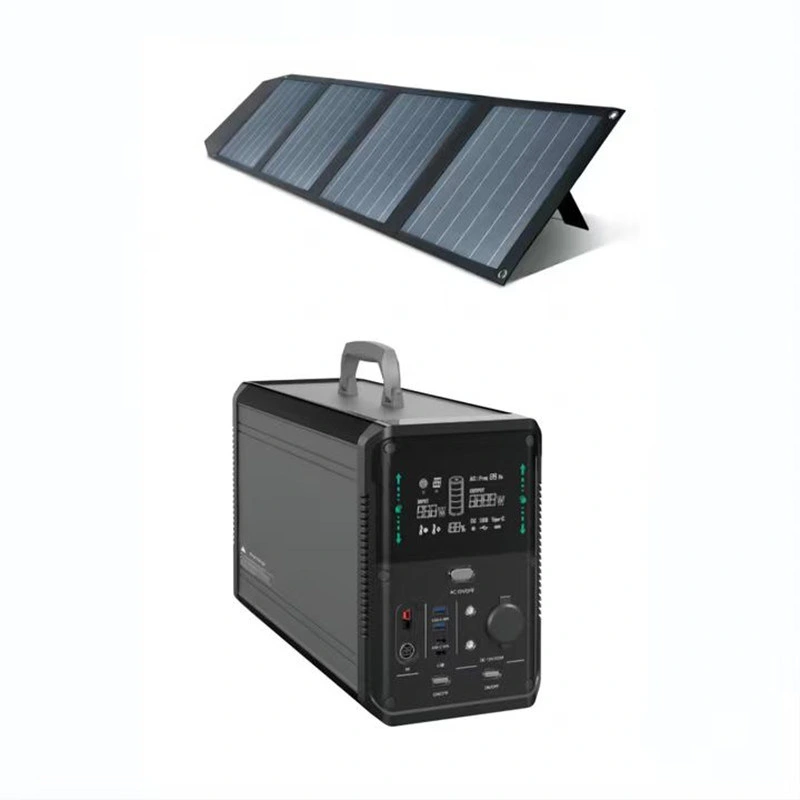 Portable Battery 1500W with Solar Generator for Outdoors Camping Travel Emergency