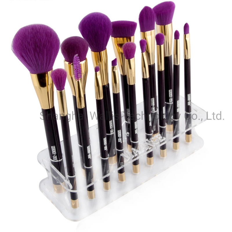 Acrylic Makeup Display Stand 10 Brushes Removable Brush Display Stand