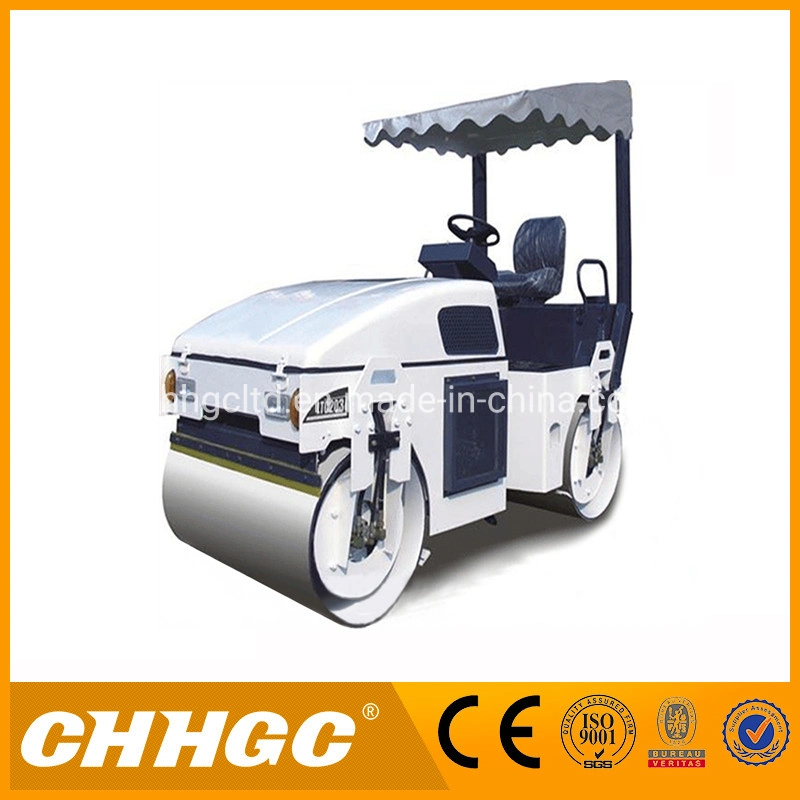 3ton Awning Type Small Compactor, Hydraulic Double Drum Vibratory Mini Road Roller