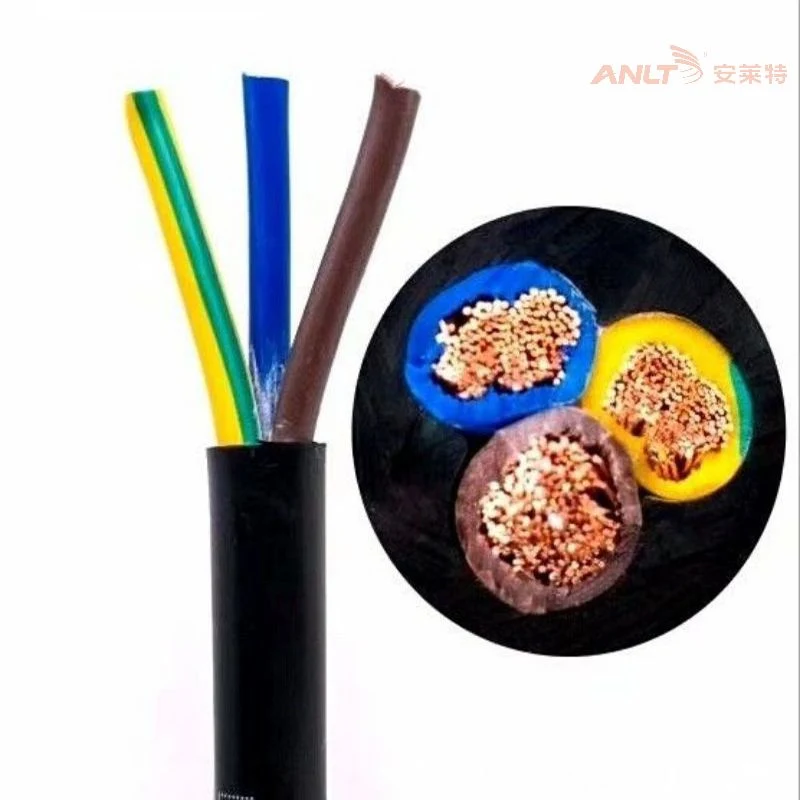 Multi Conductor Flexible Cable 3 Core Black Electrical PVC Wire Power Cable