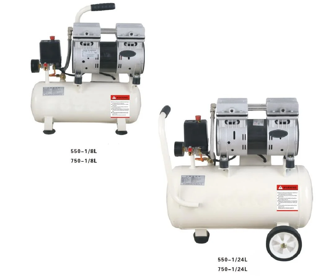 24L 7 Bar 0.55kw Hot Sale Heavy Duty Oil Free Electric Mini AC Silent Industial Piston Air Compressor