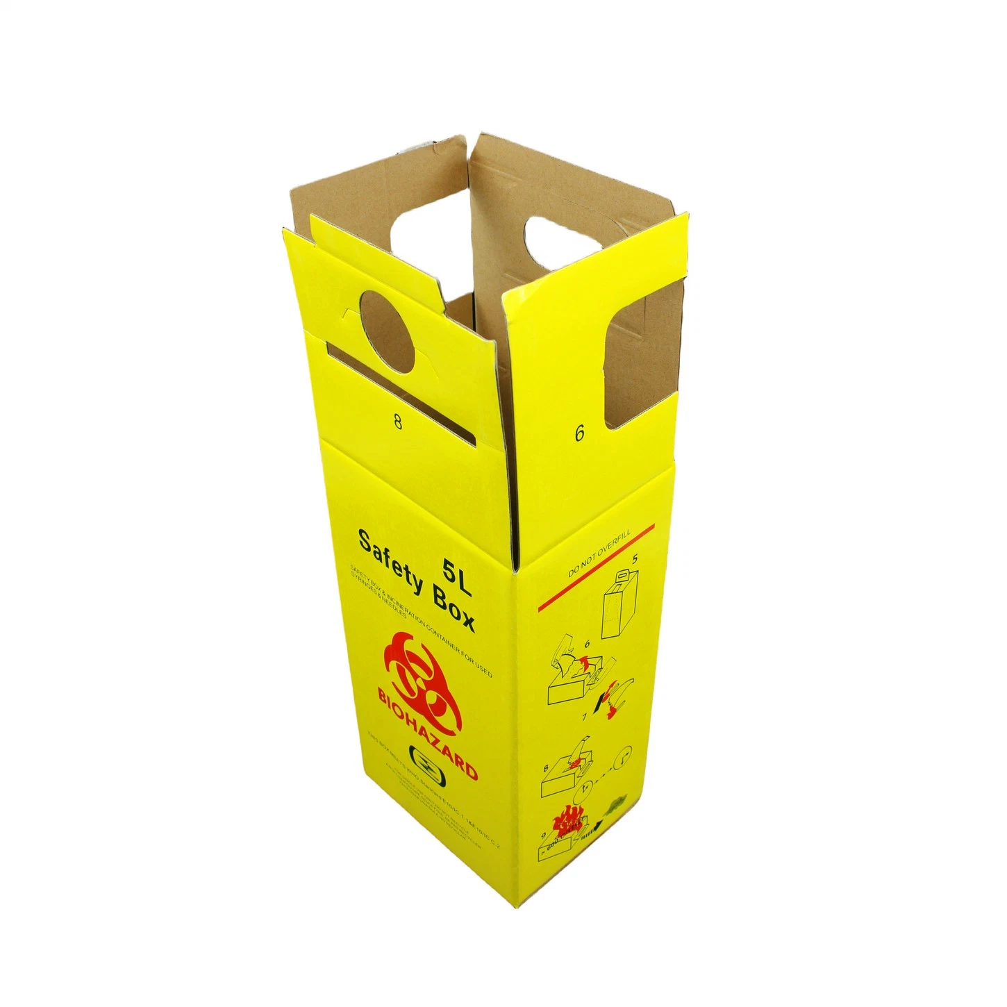 Medmount Medical Disposable Corrugated Board/Kraft Paper/White Cardboard Sharps Safety Box for Biohazard Waste