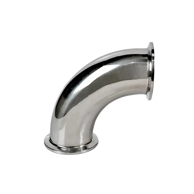 Food Grade SS304 316L Clamped Elbow Pipe Connector Sanitary Stainless Steel 90 Degree Tri Clamp Elbow