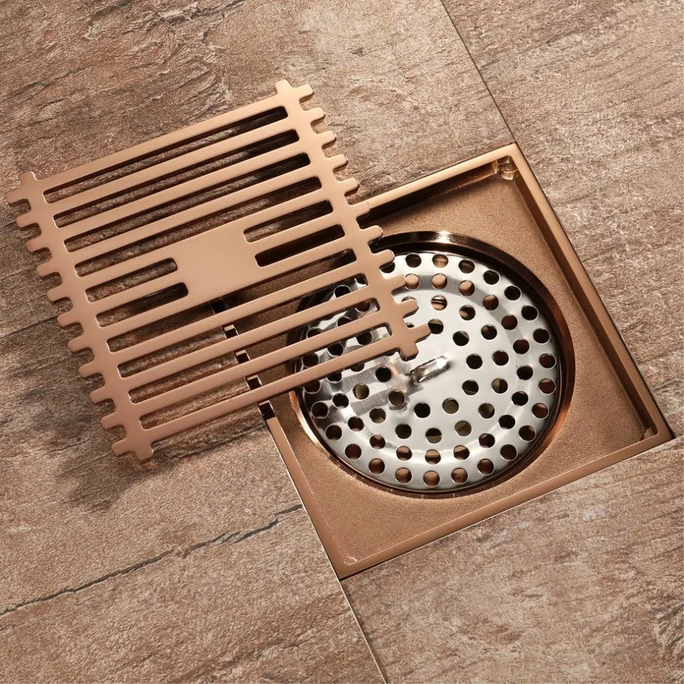 Athroom Accessories 4 Inch Anti-Odor Rose Gold Shower Floor Drain