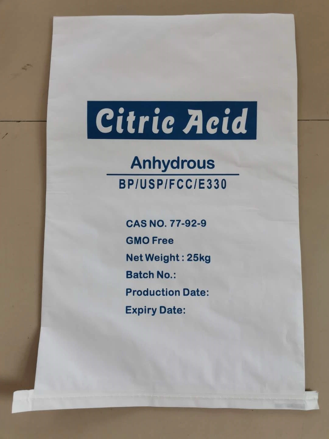 12-40 polvo de ácido cítrico anhidro de la malla para el alimento