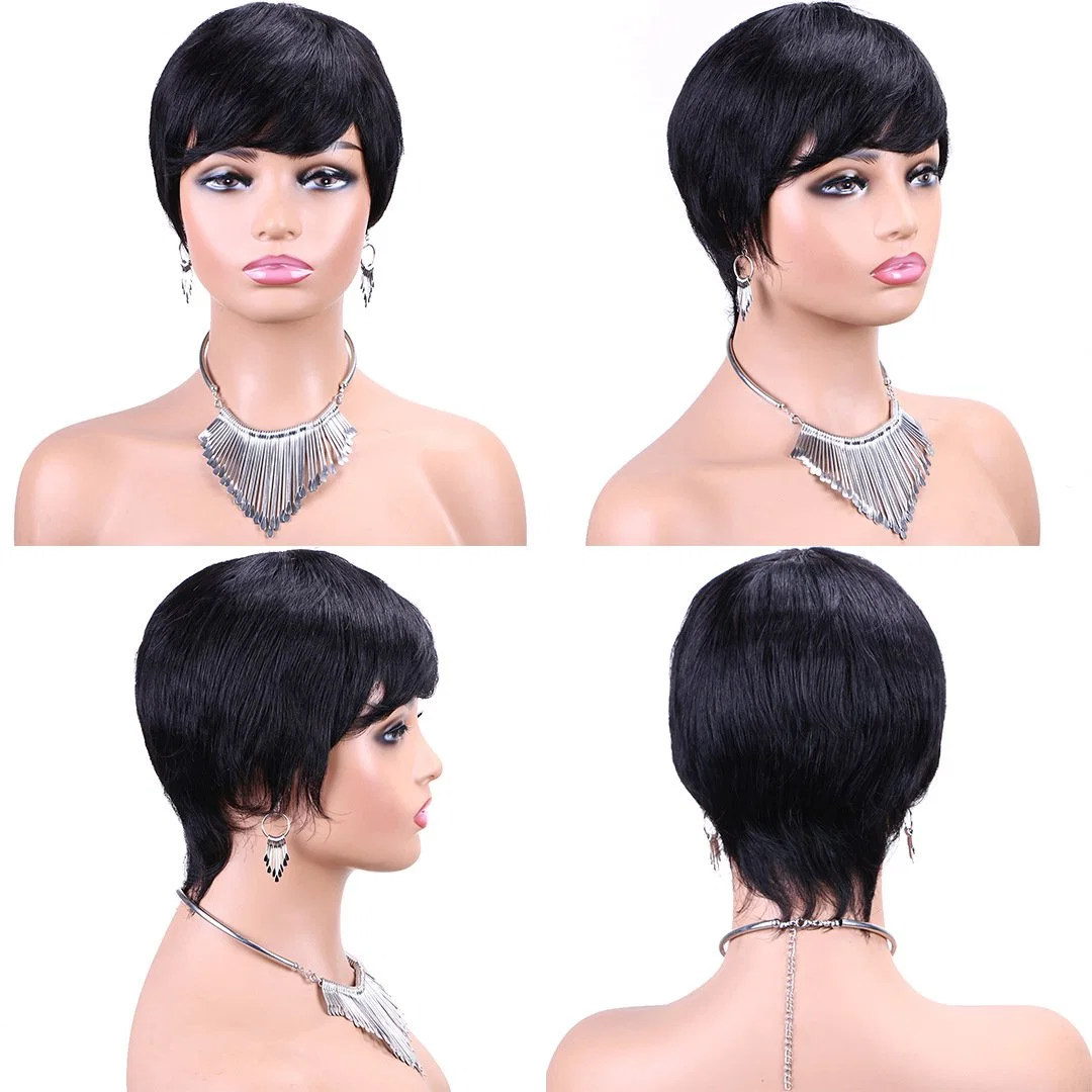 Pixie Wig Human Hair Short Straight Hair Full Mechanism Head