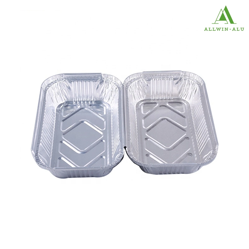 Molde de aluminio directamente desechable de fábrica de papel de aluminio para alimentos con Tapa