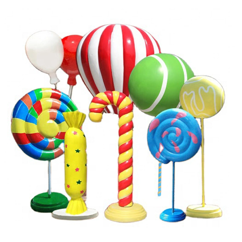 Colorful Hot Air Balloon Fiberglass Sculpture Resin Crafts for Activitives Exhibition Props Display