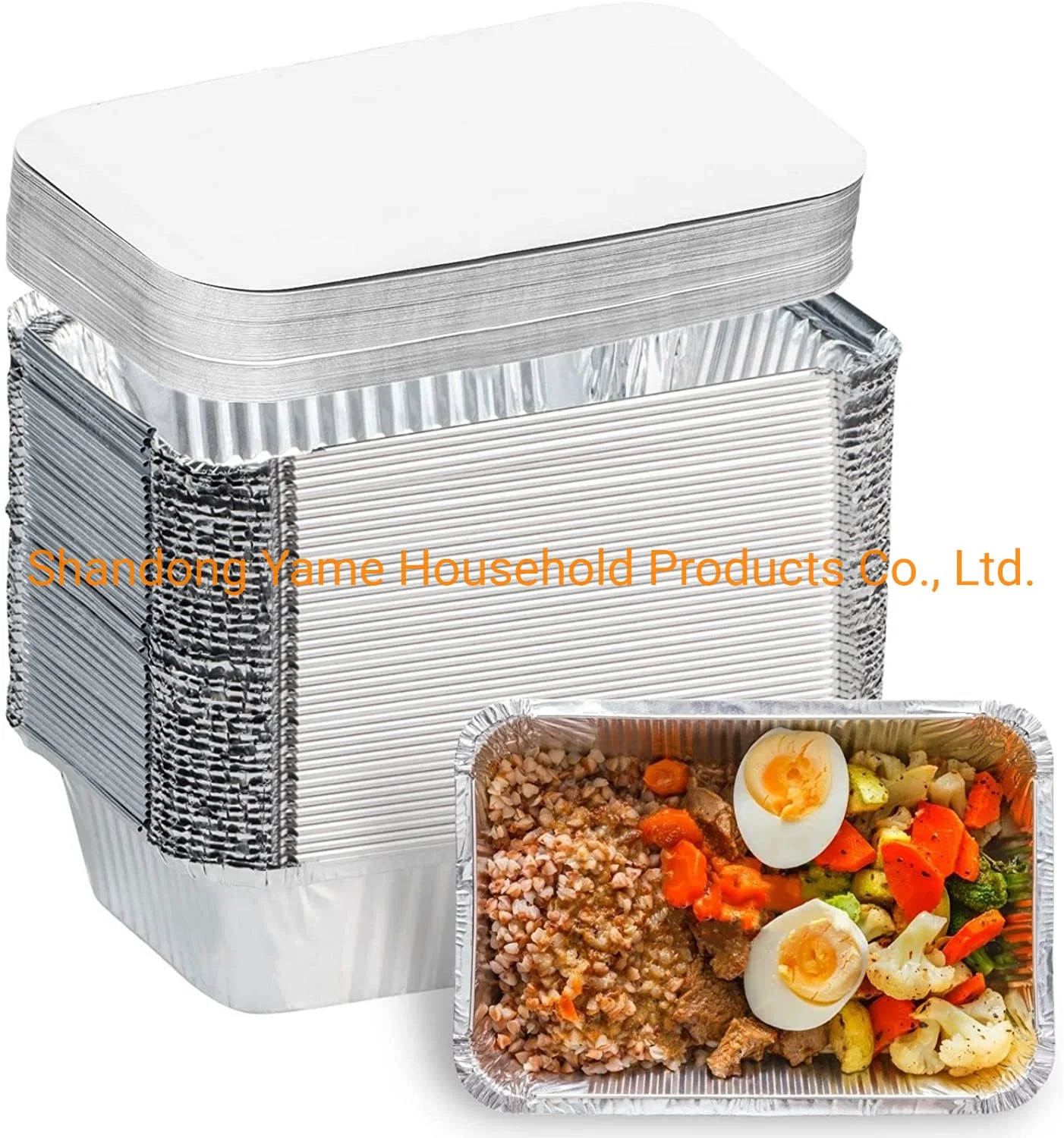 Square 1650ml Wholesale/Supplier High quality/High cost performance  Aluminum Foil Container/Tray with Lids Food Container Aluminum Foil Roll