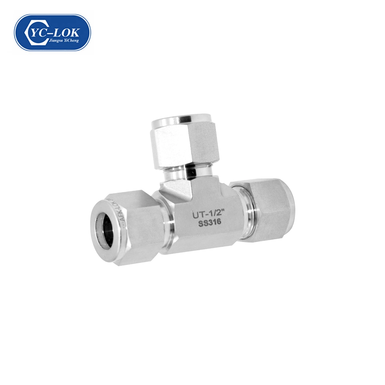 Double Ferrule Compression Connector 316 Ss Swagelok Tube Fitting Tee Elbow Union with Cutting Rings for Instrumentation