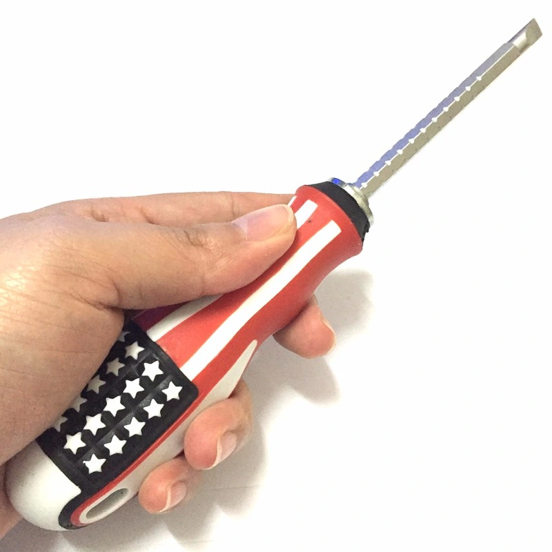 Screwdriver Hand Tools Multi-Tool for Home Repair Household Slotted Phillips Bit American Flag Screwdriver Handle Insulation