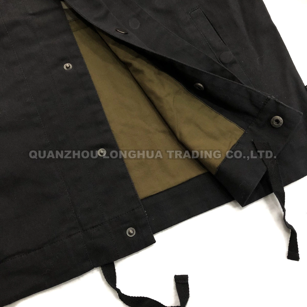 Men Jacket Boys Jacket Cotton Garment Enzyme Wash Clothes with Buttons Black Fashion Clothing Outdoor Apparel