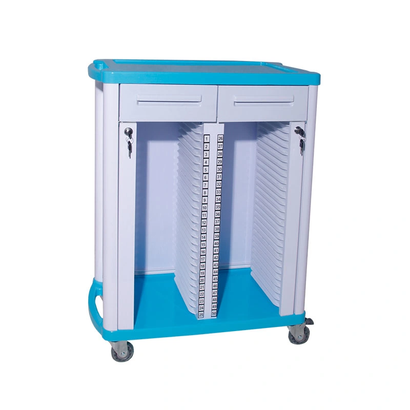 Mk-P15 Hospital Patient Files Record Cart Trolley with Drawer