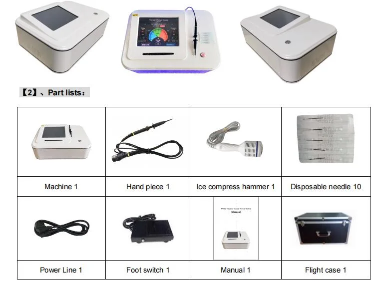 2 in 1 RF High Frequency Spider Veins Vascular Removal Machine with Cold Hammer