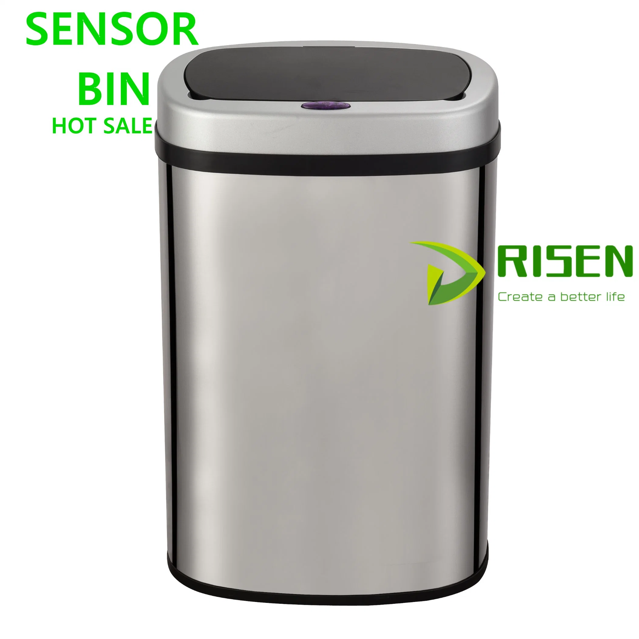 48L/58L/68L Automatic Sensor Stainless-Steel Trash Can Brushed Stainless Steel with Water Proof