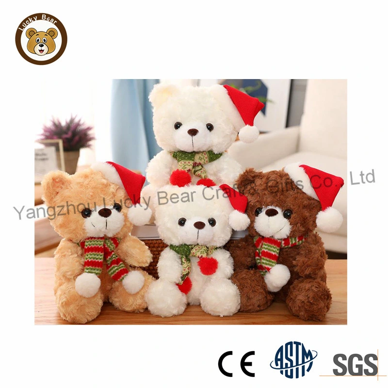 Personalizar Soft Plush Kids Toys Reposed Christmas Teddy Bear promocional Regalos