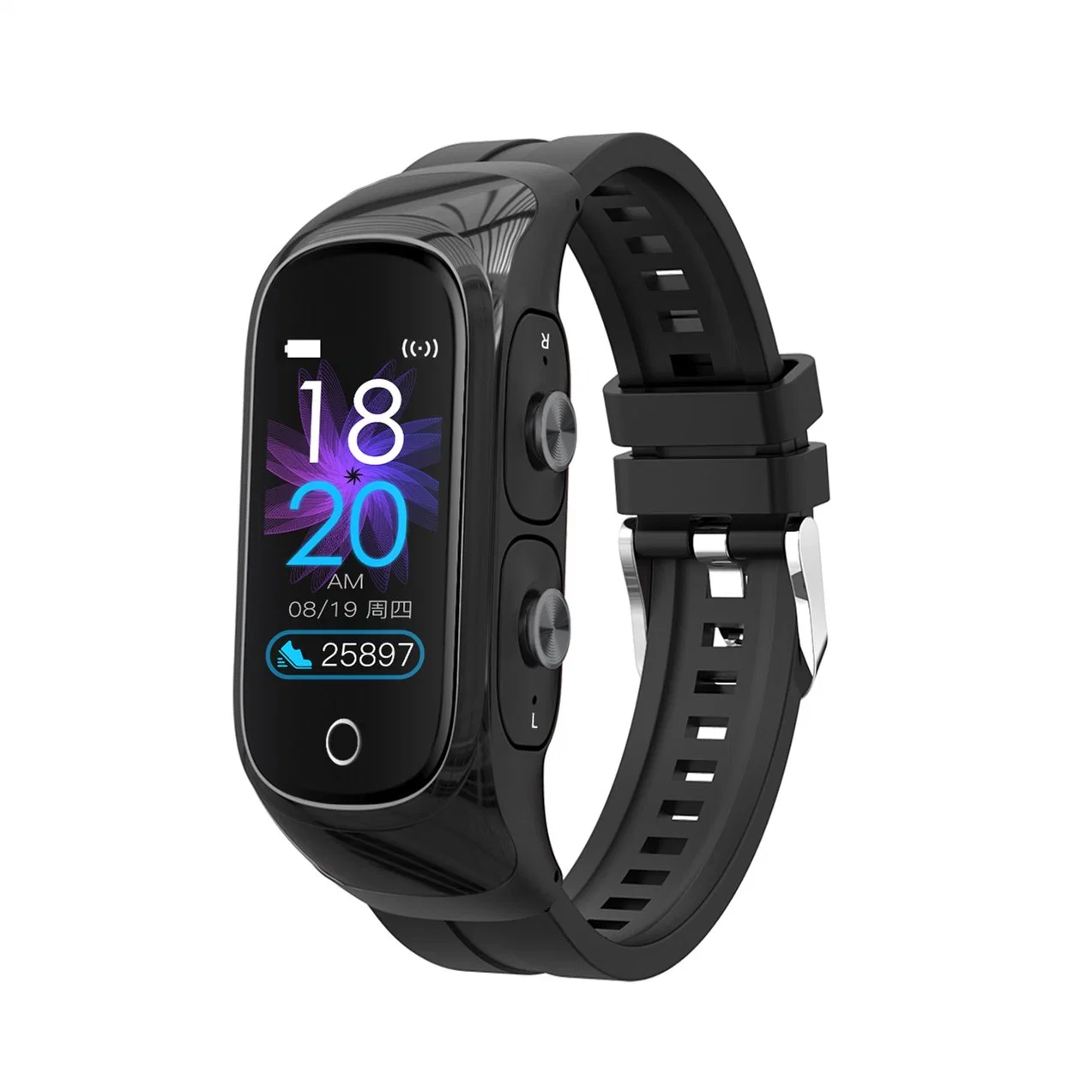 N8 Moniteur de pression sanguine alimenté par batterie lithium rechargeable USB multifonctionnel avec bracelet intelligent pour sports et écouteur Bluetooth montre intelligente.