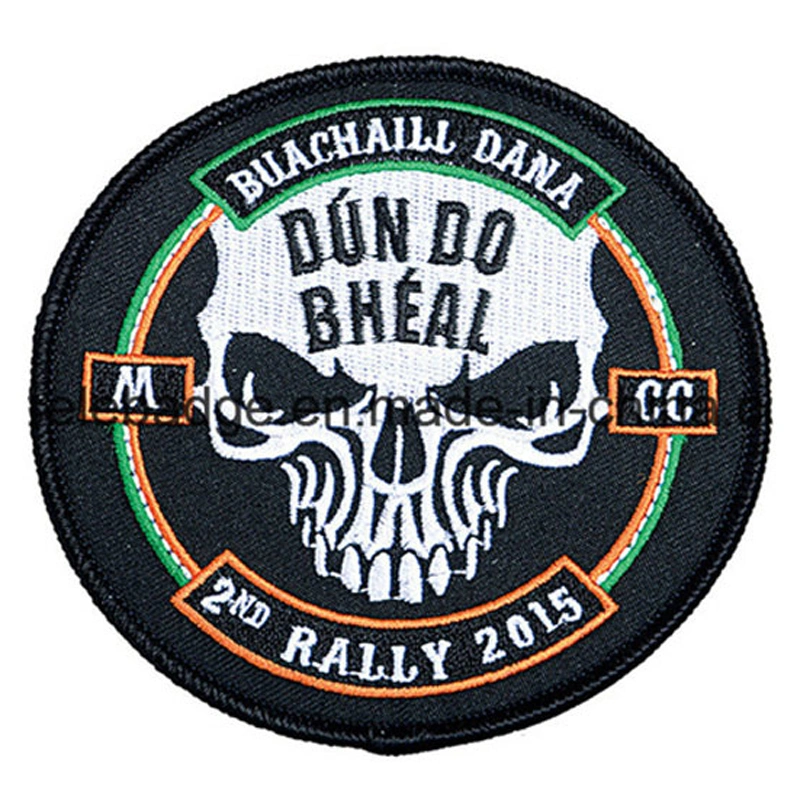 High Quality Custom Embroidery Design Logos Skull Embroidered Iron Patch