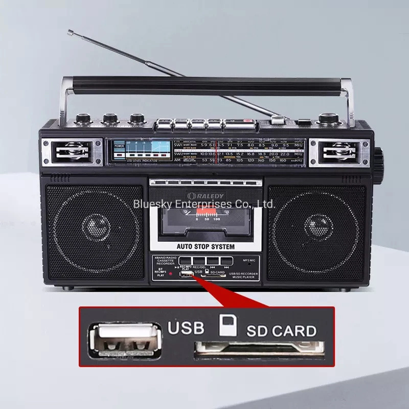 Am/FM/Sw1-2 4 radio-cassette de la banda de la tarjeta SD USB Reproductor de música Tw1600BT