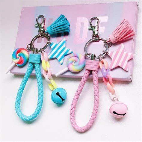 Wholesale/Supplier High quality/High cost performance 3D PVC Keychains Cute Creative Rainbow PU Leather Keyring Custom Keyholder Keychain