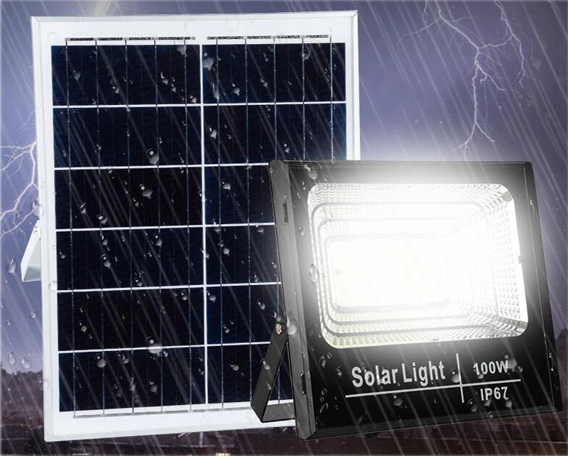 IP66 Outdoor Waterproof and Lightning Protection Solar Flood Lighting with Anti-Shedding PC Glass Frame