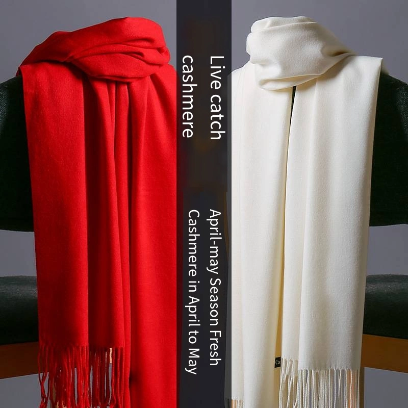 High quality/High cost performance Apparel Cool Fashion Solid Color Lady Winter Warmer Thick Long Woven Knitted Fake Wool Cashmere Scarf