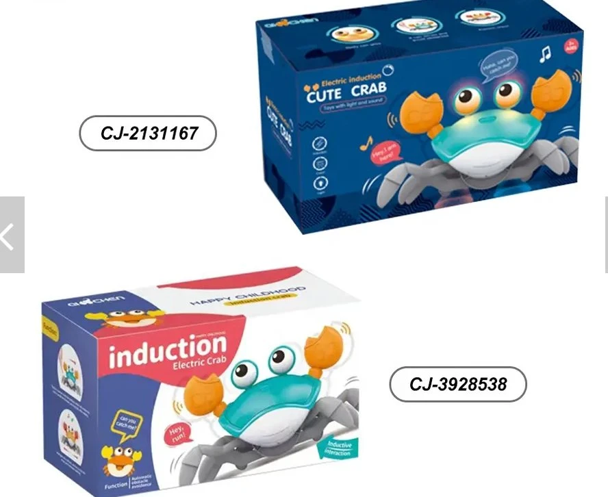 Hot Selling Interactive Baby Catch Runaway Infant Crawling Automatically Avoid Cute Electric Walking Induction Crab Toy