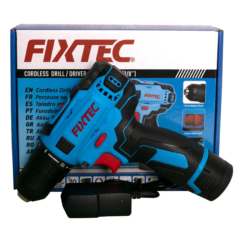 Fixtec 12V Portable Lithium Battery Power Cordless Drill/Driver with Two Ni-CD Battery