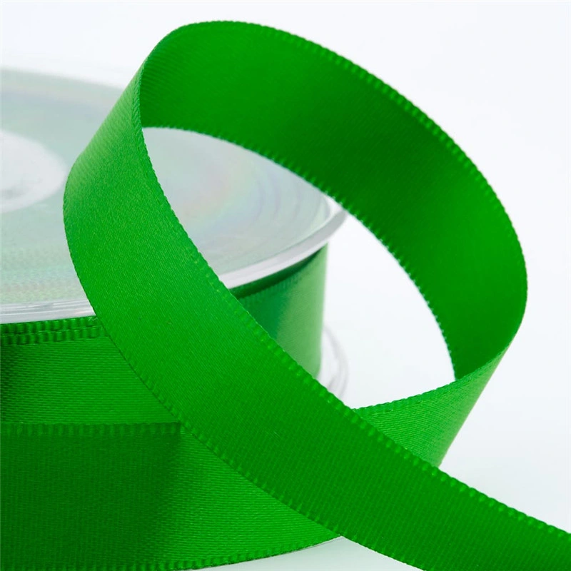 High quality/High cost performance Custom Luxury Solid Color Green Satin Red Ribbon for Gift Packing