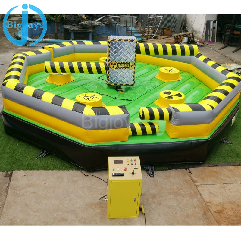 Outdoor Inflatable Meltdown Inflatable Wipeout Game, Mechanical Inflatable Sweeper Game for Kids and Adults