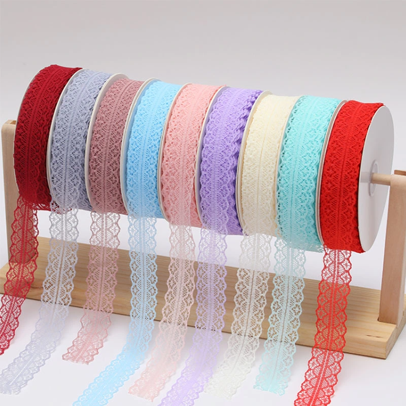 Lace Ribbon with Cotton Embroidery Water Soluble Crochet Lace Trim for Bridal Wedding Dress Decoration Christmas Gift Package