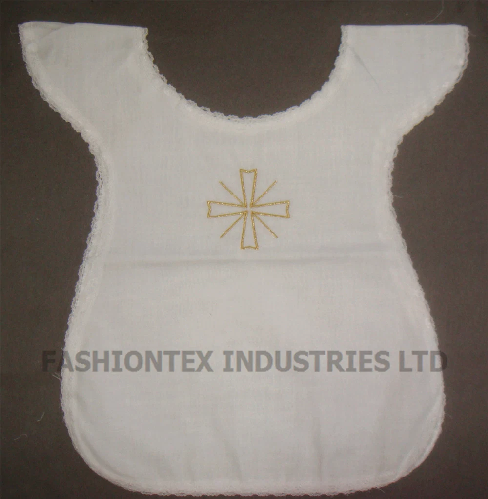Venda por grosso de alta qualidade de algodão branco veste baptismal do recém-nascido