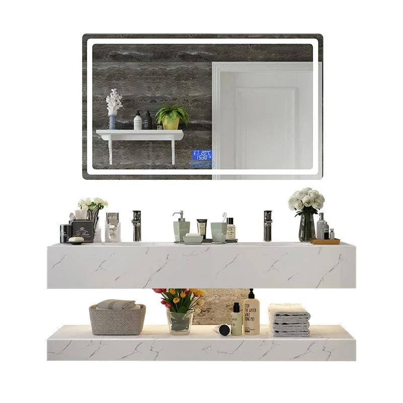 New Design Wall Standing Bathroom Cabinet with Rock Plate Basin Bathroom Vanity with Factory Price