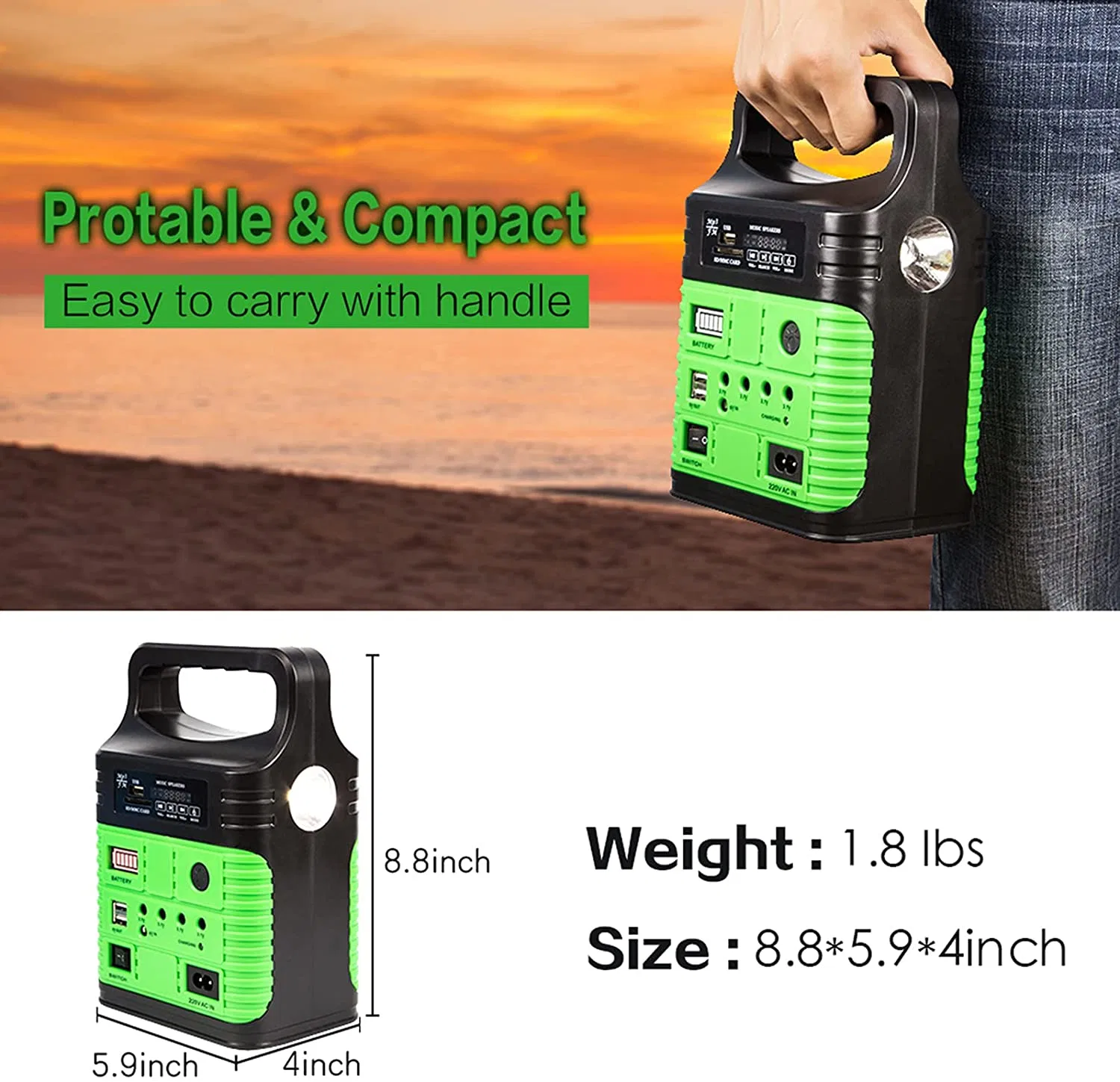 Portable Solar Radio System Solar LED Light Kit with Radio Bluetooth, LED Lighting Three Bulbs