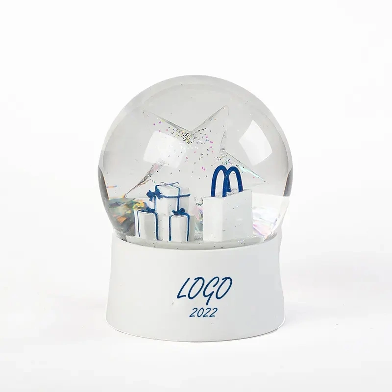 Globos de nieve de 100mm bolas de vidrio personalizados Resin Snowglobe Globos