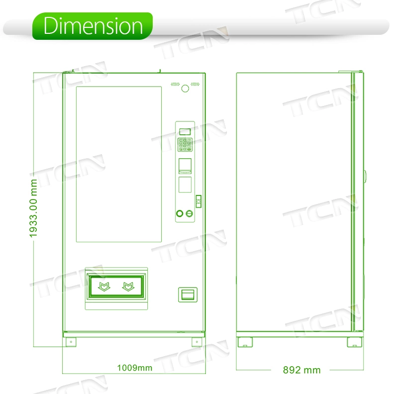 Tcn Vending Machine with 50 Inch Touch Screen for Drinks and Snacks