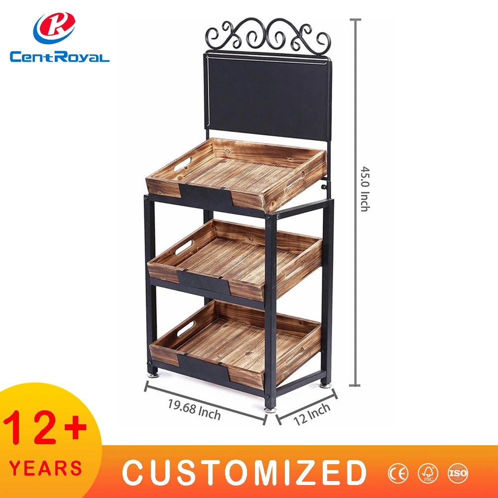 Custom Factory Wine Shop Merchandise Potato Chip Shelf Snack Display Rack Wooden Beverage Bottle Candy Store Food Floor Stand