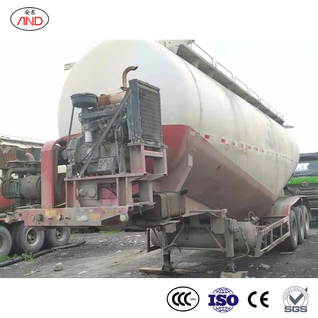 Andong Utility Truck and Trailer China Flatbed Truck Trailer Suppliers Compressor Dry Dust Flour Powder Bulk Cement Tank Semi Trailer Bulk Cement Tanker Trailer