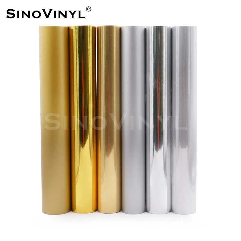 SINOVINYL Metallic Matte Gloss Laser Rainbow Reflective Cutter Plotter Self Adhesive Vinyl Roll