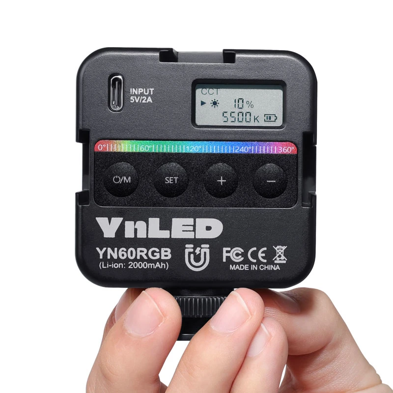 Yongnuo Yn60 RGB LED Mini Video Light Portable Photographic Lighting Mit Bi-Color 2500K-9500K für TikTok Youtube Live Stream