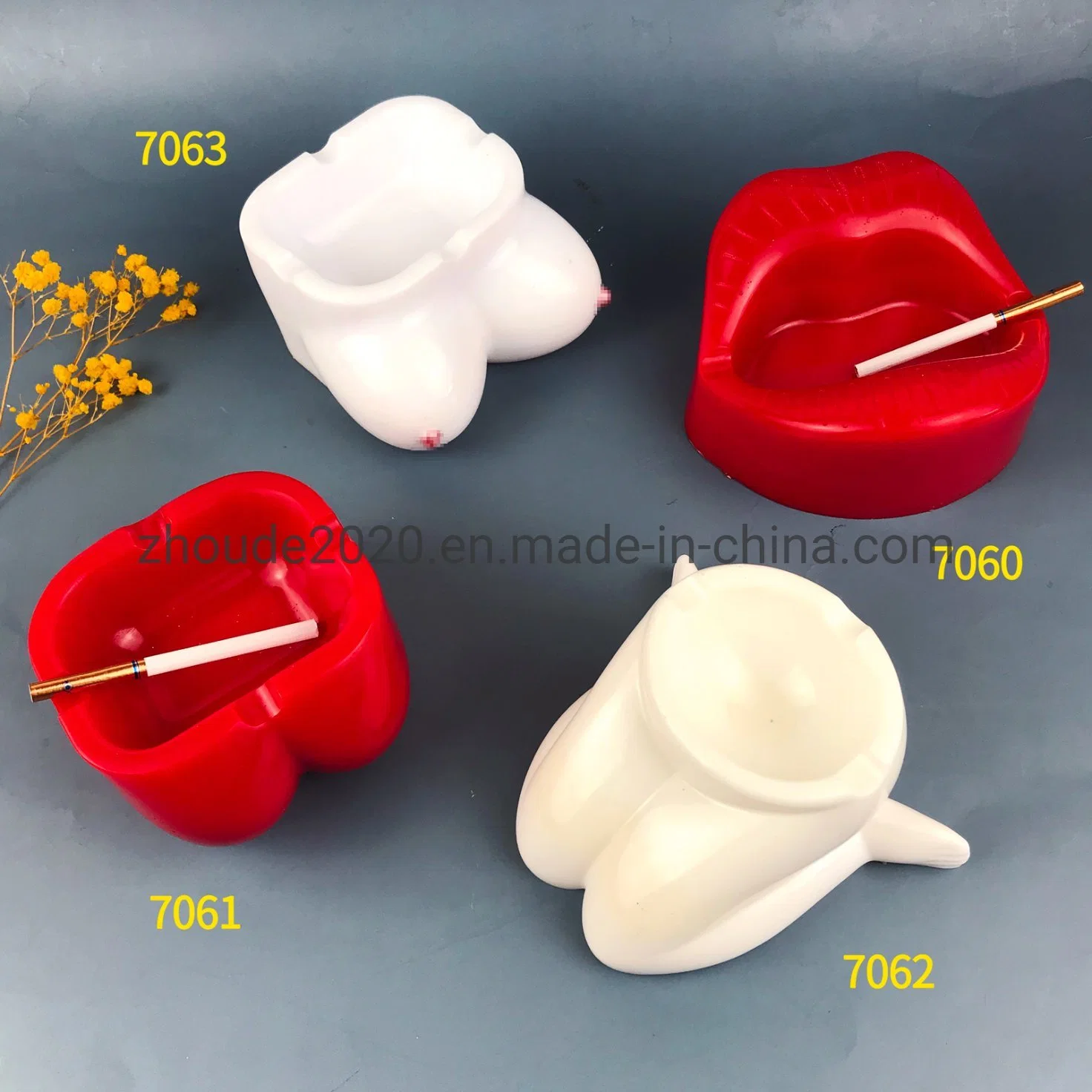 Venta caliente cuerpo de los labios de diseño en el pecho de silicona Moldes de resina epoxi de Cenicero Caja de almacenamiento de cenizas de molde de silicona molde DIY adornos artesanales