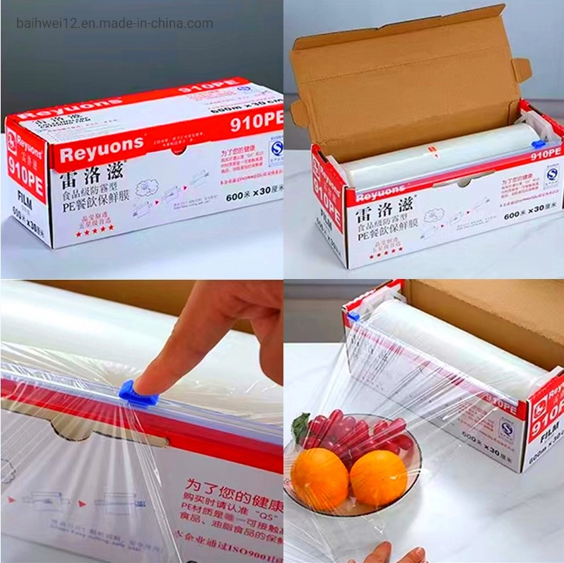 Cling Wrap Food Grade Clear Plastic Film Roll for Packaging