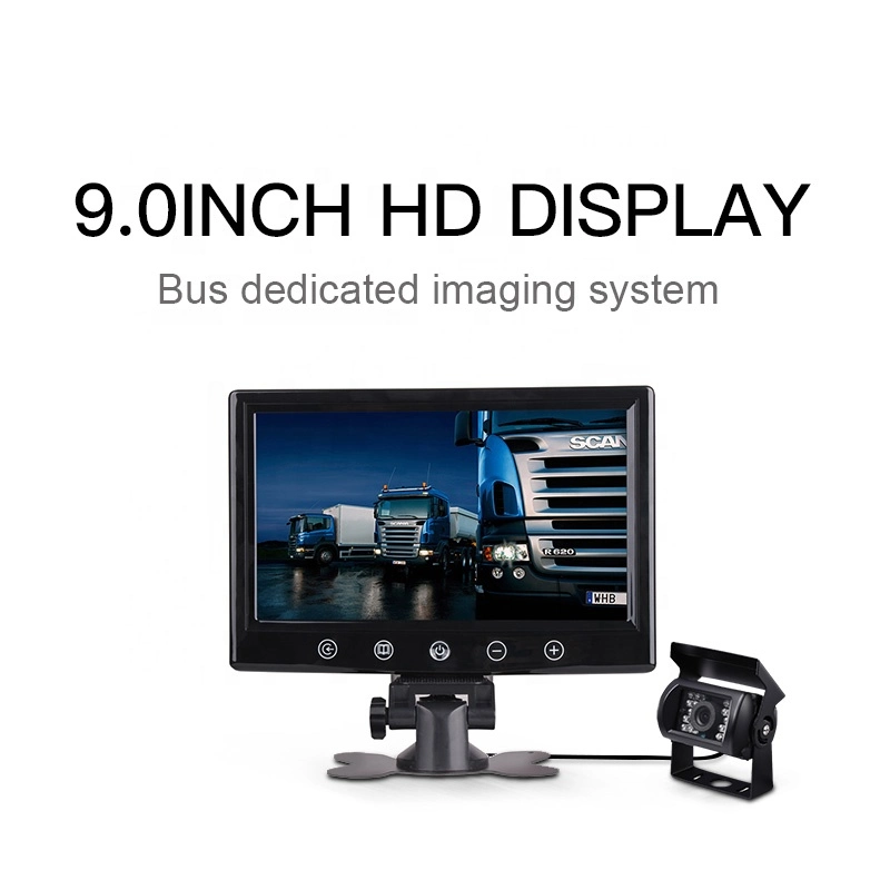 Factory Wholesales 4 Canales 9 pulgadas TFT LCD Monitor de coche con camiones de la cámara trasera de aparcamiento de autobuses del sistema de Ayuda de marcha atrás