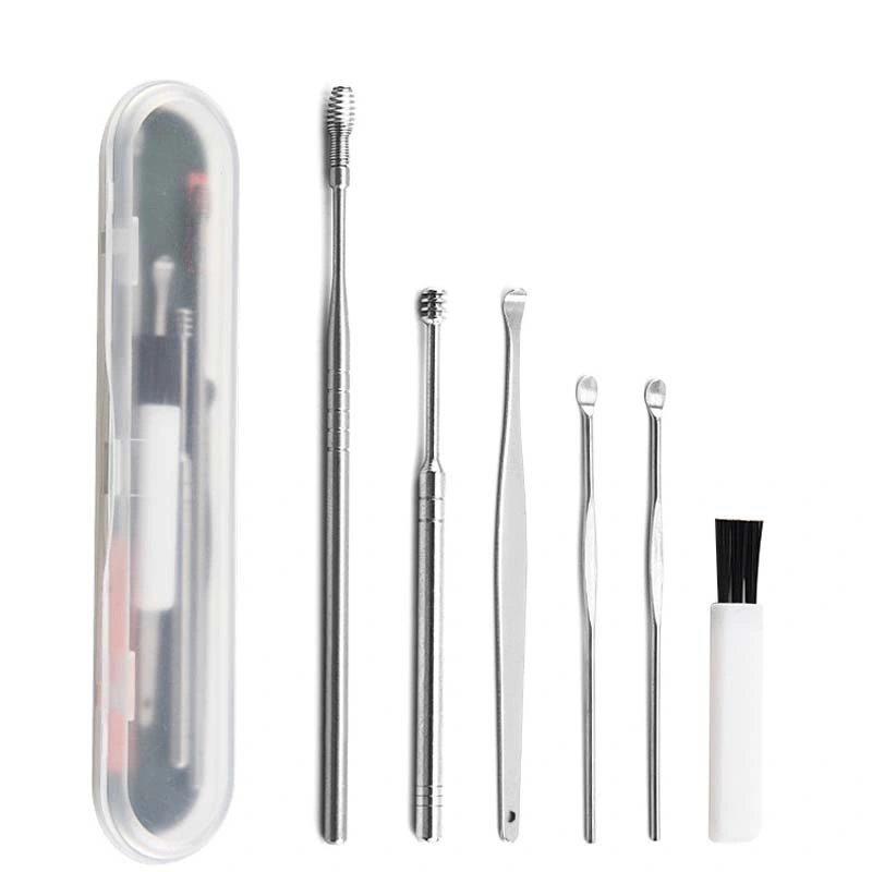 Stainless Steel Ear Spoon 6PCS Set Earwax Cleaner Ear Wax Remover Kit