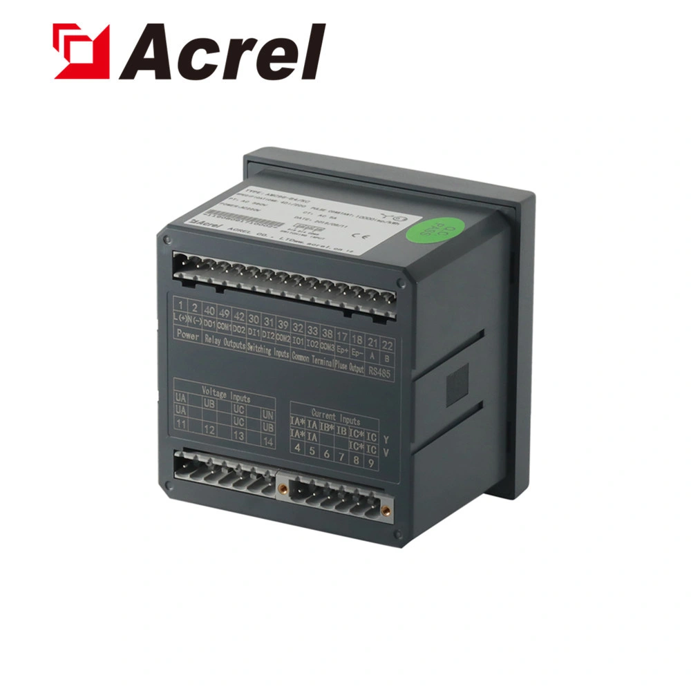 Amc72L Amc96L AC Trois Phase 3p4w Compteur d'énergie électrique intelligent programmable multifonctionnel numérique RS485 Modbus RTU pour armoire de commutation.