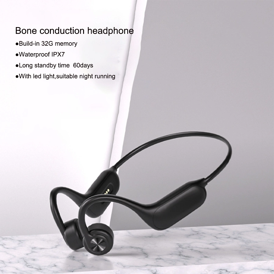 OEM Lasted Waterproof Ipx7 Bone Conduction Wireless Bluetooth Headphone Suitable Swimming Night-Running