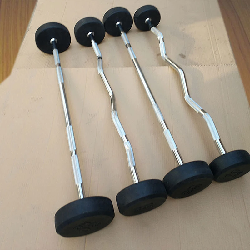 Ab-02 Gute Qualität Sportgeräte Feste Gummi Gerade Langhantel Fitness Gewichtheben Barbells