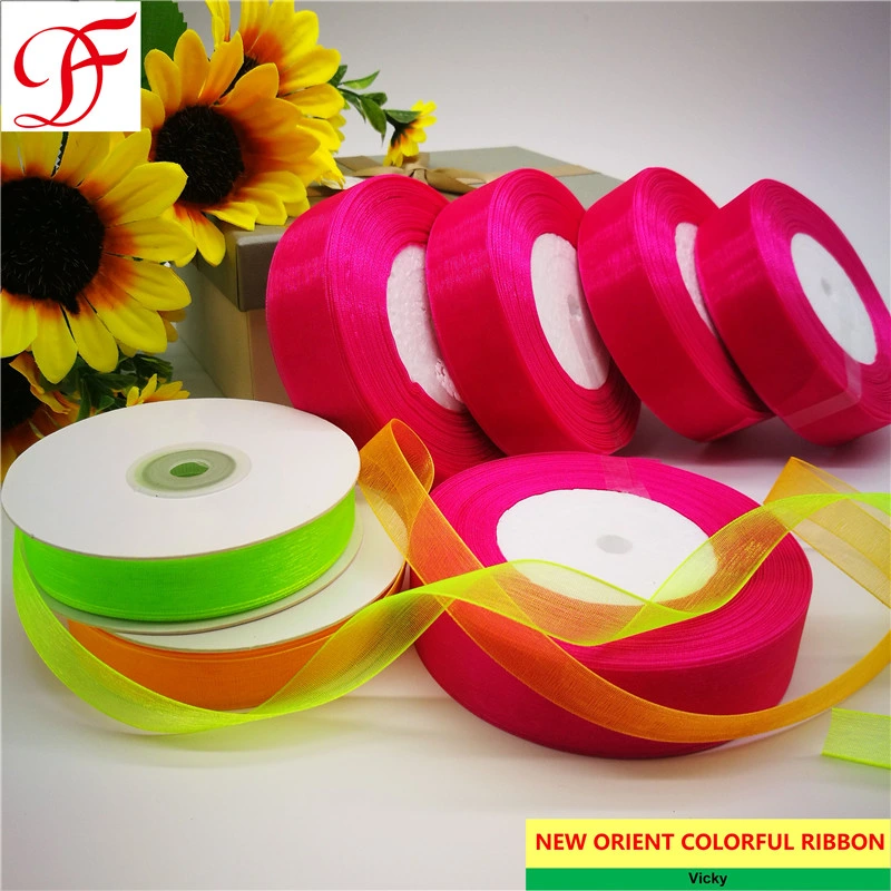 Factory Supply Nylon Sheer Organza Ribbon Grosgrain Satin Ribbon Hemp Ribboin Jute Ribbon Nastri Doppio Raso Fitas Cetim for Decoration/Wrapping/Garments/Gifts