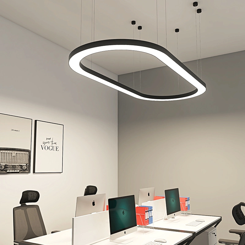 Salle à manger de luxe à profil ovale, LED, suspension réglable, éclairage ovale Lustre en cristal Luminarias lampe suspendue LED